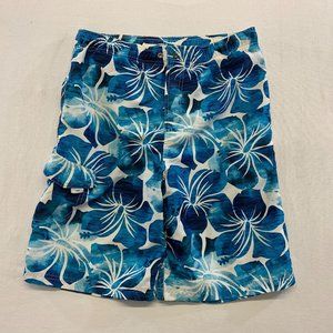 first Wave Men's White and Blue Hawaiian Styled